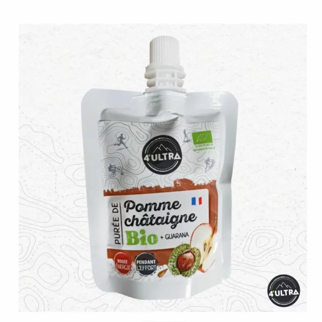 ✴️✴️Pomme & Châtaigne✴️✴️ (75g) 

Un délice, comme à la maison 😋

Purée de pomme : Riche en fibres et en acide malique, la purée de pomme contribue à la production d'énergie cellulaire et aide à réduire la fatigue. L'acide malique est essentiel pour le cycle de Krebs, favorisant ainsi une endurance accrue et un meilleur contrôle de la glycémie. 

Crème de marron : Grâce à ses apports caloriques élevés, la crème de marron est idéale pour les efforts soutenus. Elle est riche en glucides complexes, fournissant une source d'énergie prolongée et stable. Cela permet de maintenir des réserves énergétiques suffisantes pendant les exercices intensifs, retardant l'apparition de la fatigue.

Guarana : Contenant une forte teneur en caféine naturelle, le guarana améliore la vigilance et l'endurance. Il aide à combattre la fatigue et à améliorer les performances physiques et mentales, ce qui est crucial pour les efforts prolongés.

Camu Camu : Avec une teneur exceptionnelle en vitamine C, le Camu Camu renforce le système immunitaire et combat la fatigue. Ses propriétés antioxydantes protègent les cellules contre les dommages oxydatifs, facilitant une récupération rapide après l'exercice.

Sel : Essentiel pour rééquilibrer les électrolytes perdus pendant l'effort, le sel aide à prévenir la déshydratation et à maintenir une performance optimale. Il favorise également la transmission nerveuse et la contraction musculaire.

Cette purée énergétique est parfaite pour soutenir les athlètes dans leurs efforts soutenus, en leur fournissant une énergie constante et un contrôle optimal de la glycémie. A utiliser en alternance avec nos purées de légumes ou de légumineuses lors des efforts prolongés.

Pomme, Châtaigne, sel : Origine 🇫🇷
Guarana, Camus Camu : Origine 🇧🇷